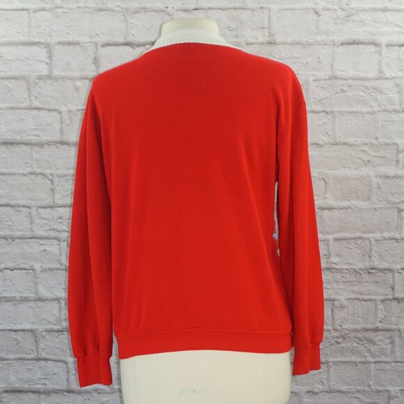 Vintage 80s Christmas Holiday Teddy Bear Pullover Sweatshirt - Picture 2 of 6